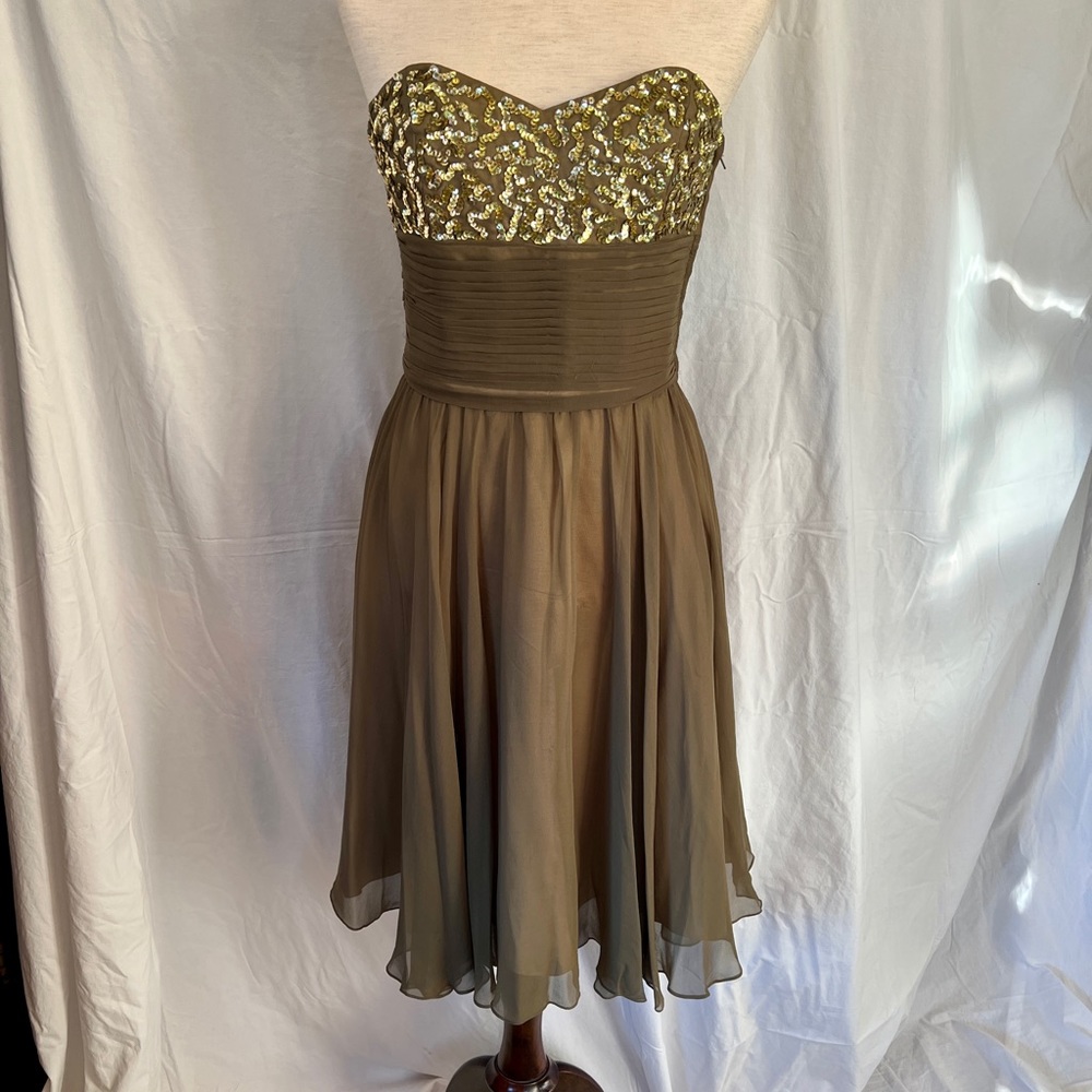 Vintage Betsey Johnson Olive Sequin Cocktail Dress